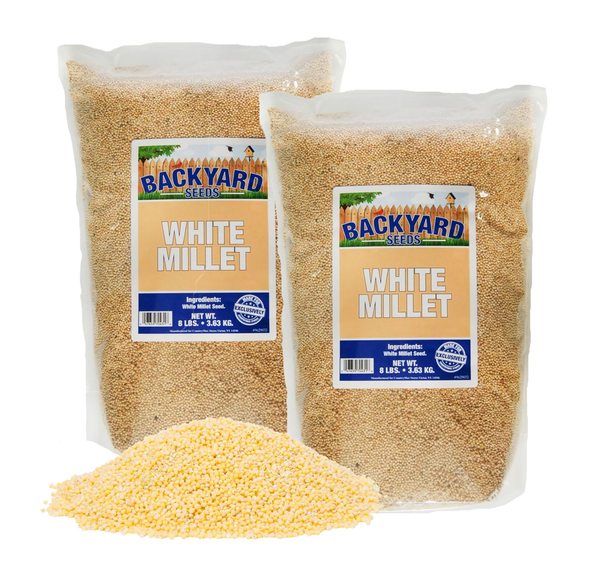 CountryMax White Proso Millet Unhulled Bulk Wild Bird Seed (16 Pounds)
