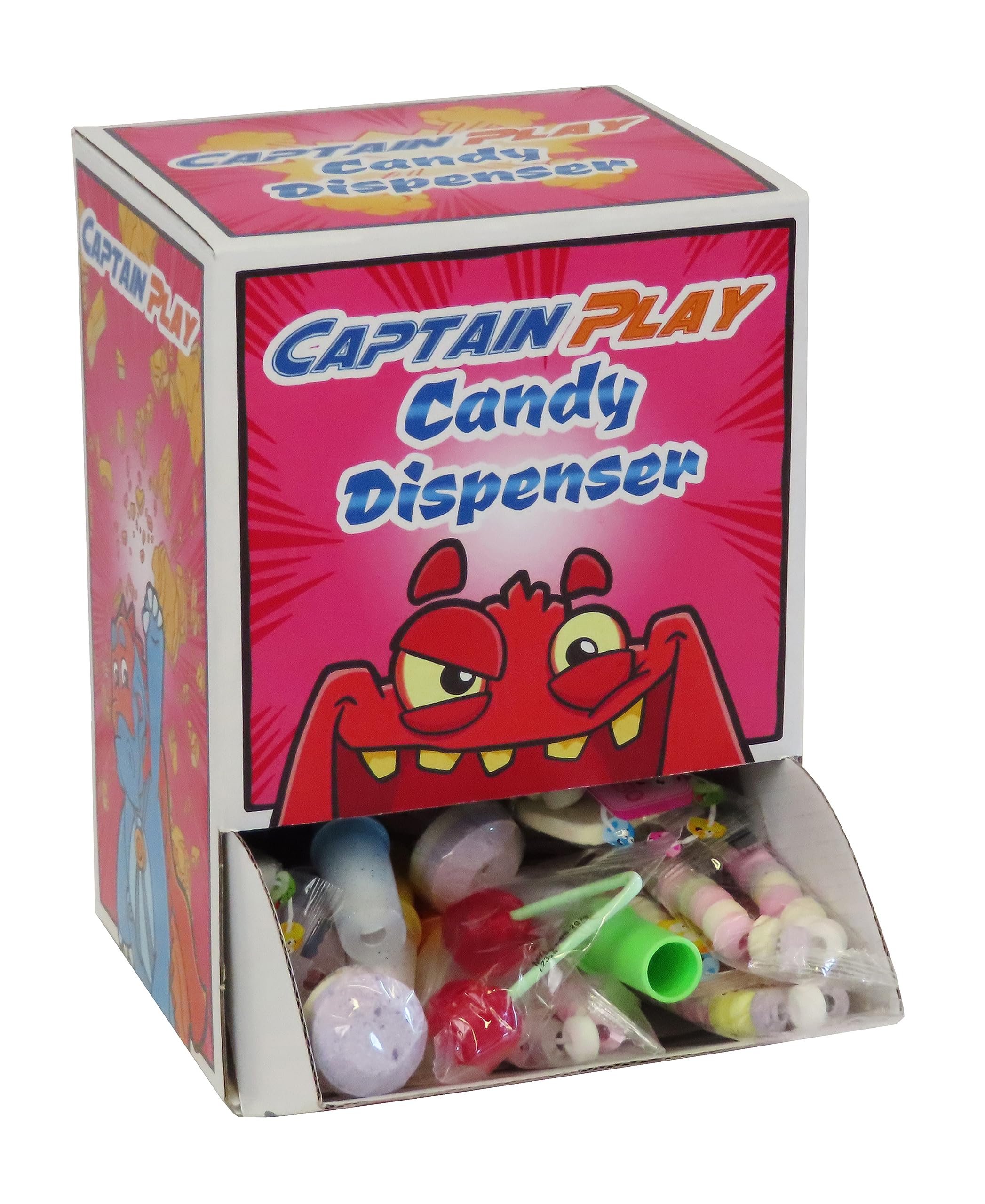 CAPTAIN PLAY Dispenser di Caramelle, 600g Candy Box, Distributore di Dolci Retrò, 50 Pezzi incartato singolarmente, Distributore Caramelle