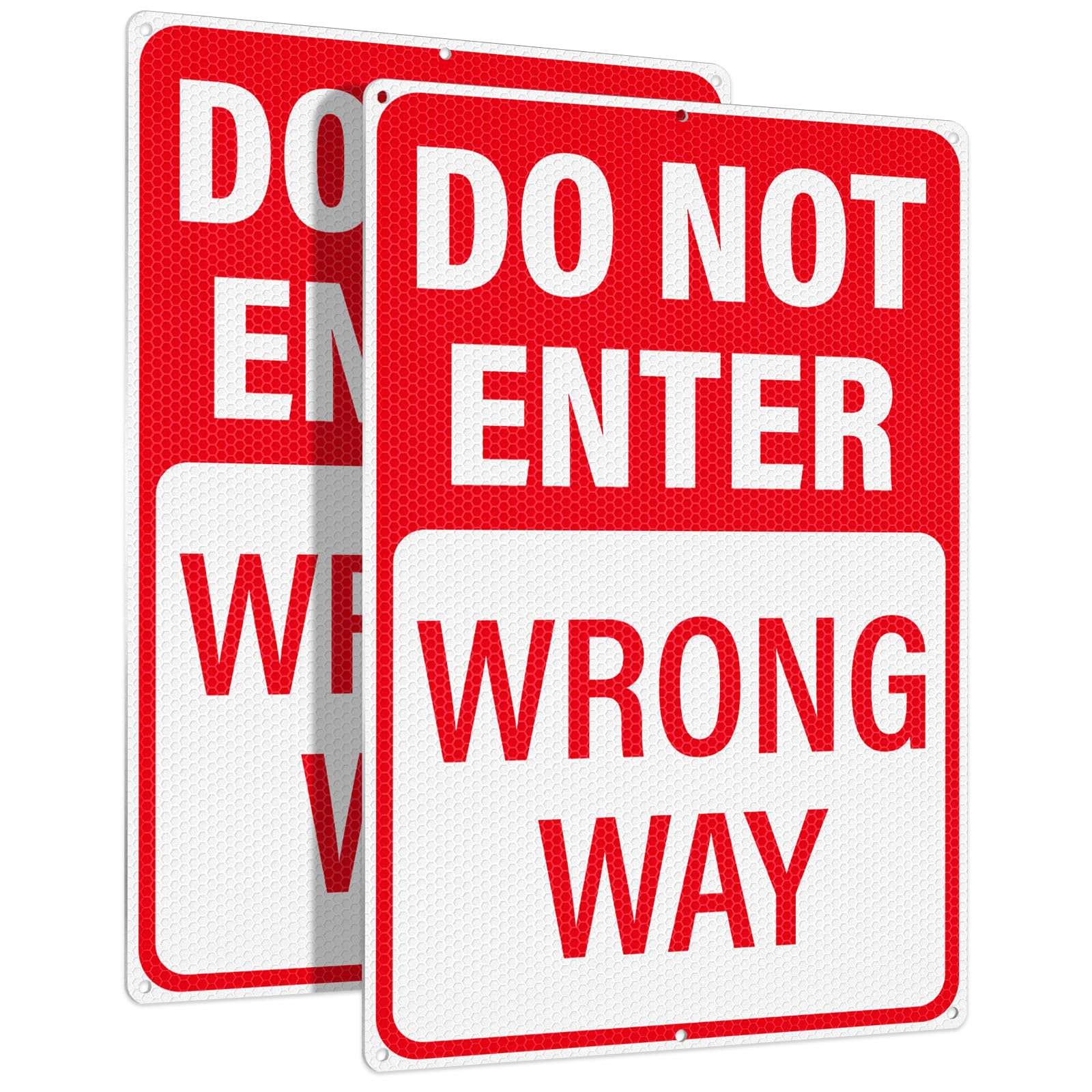 2 Pack Do Not Enter Wrong Way Signs 18" x 12" Aluminum Traffic Sign