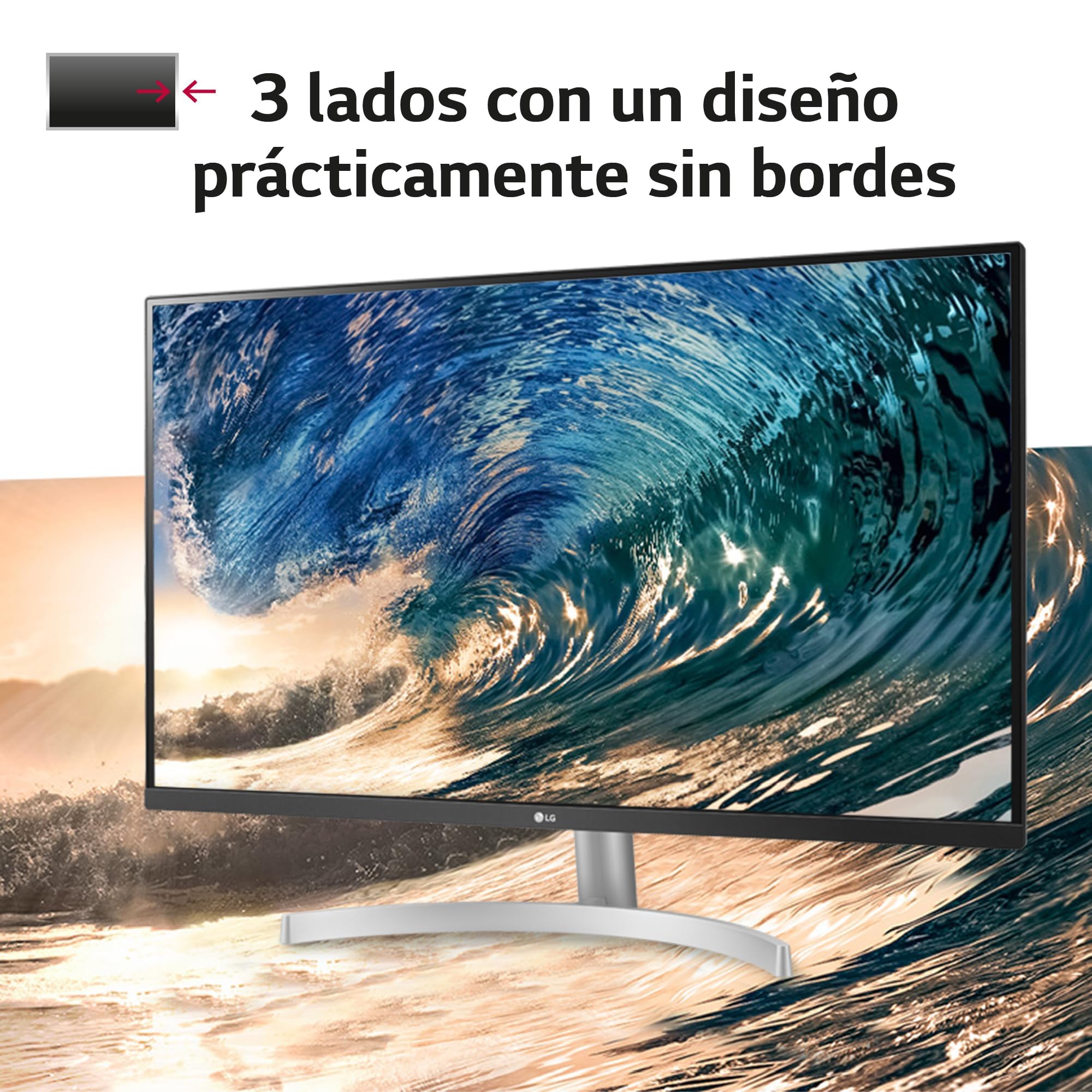LG 32UN500-W - Monitor 32", Panel VA 4K UHD 3840x2160 (16:9), HDR10, AMD FreeSync, Inclinación Ajustable, Blanco