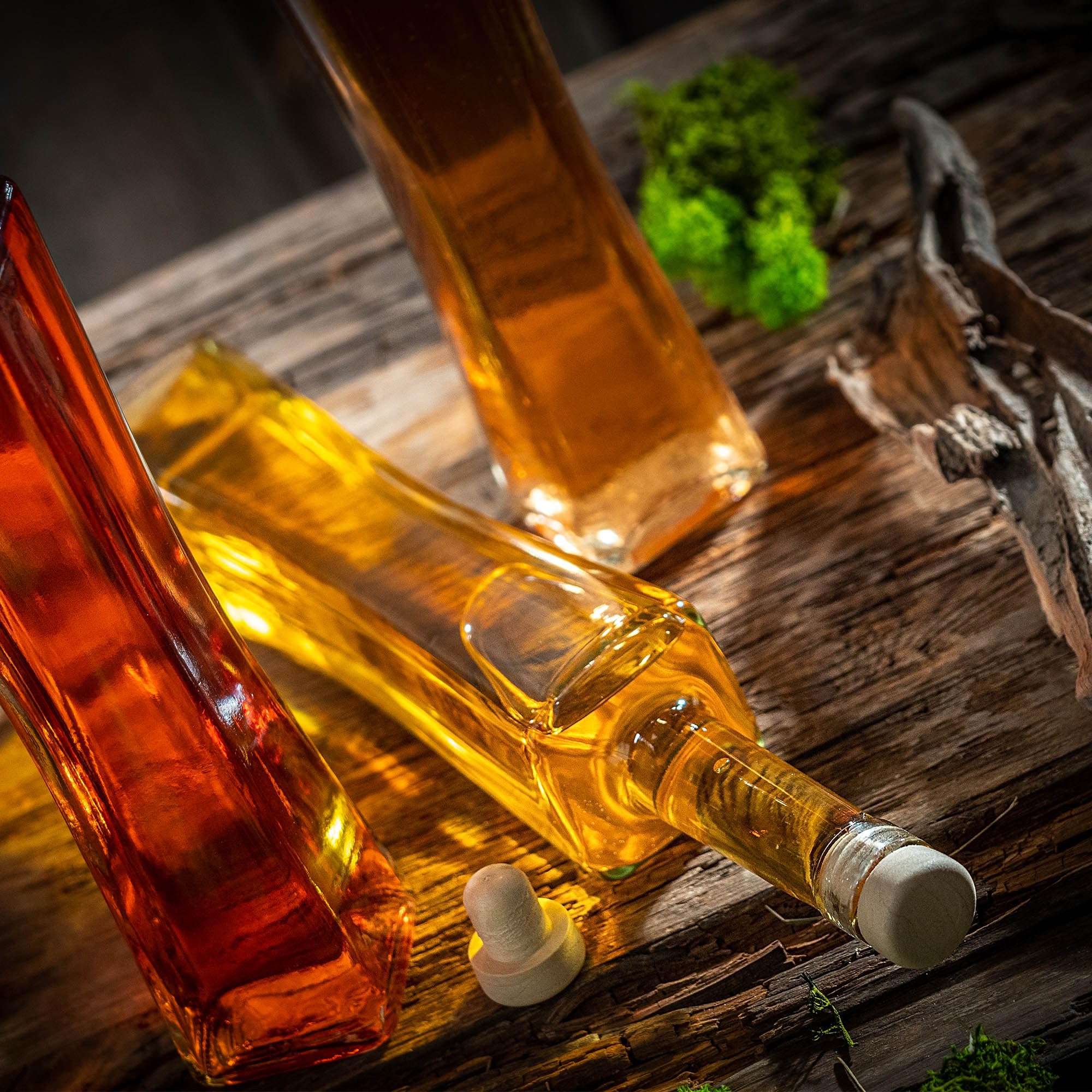 KADAX Juego de 50 botellas de cristal de 500 ml con corcho, botellas vacías para rellenar licor, licor, aceite y vinagre, ideales para regalar botellas de cristal reciclables