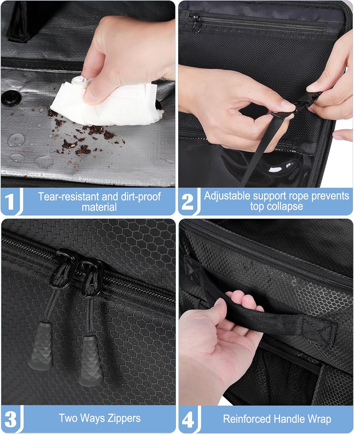 Golf Trunk Organizer, Waterproof Car Golf Locker with Separate Ventilated Compartment for 2 Pair Shoes, Golf Storage for Balls, Tees, Cap, Clothes, Gloves, Accessories, Gifts for Men, Women