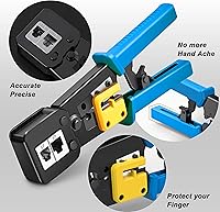 Vista 3 de Herramienta de crimpado de paso, herramienta de crimpado Yangoutool RJ45 y crimpadora de paso para conector RJ45/RJ12 de paso regular y final
