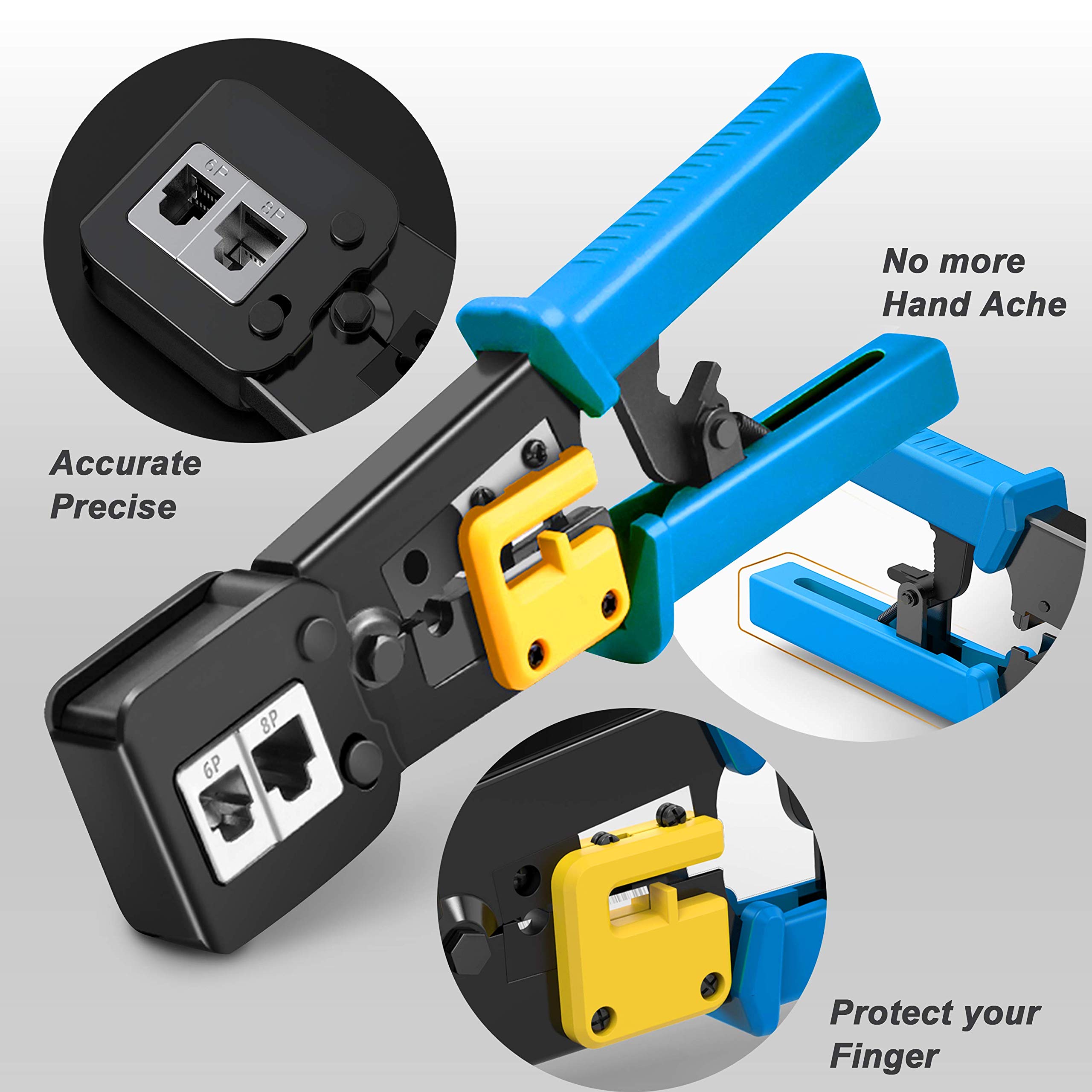 Yangoutool EZ RJ45 crimpatrice crimpatrice per RJ-45 RJ12 RJ11 End passante e connettori legacy