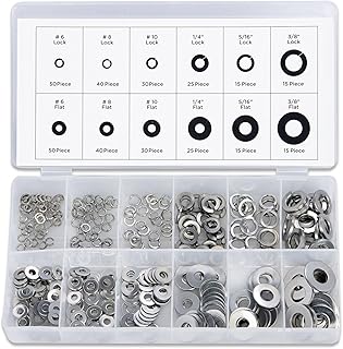 NEIKO 50400A Stainless Steel Lock and Flat Washer Assortment