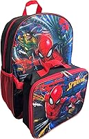 Vista 3 de Ruz Spiderman - Mochila infantil de 16 pulgadas con juego de lonchera extraíble a juego (negro y rojo), Negro-rojo, Mochila