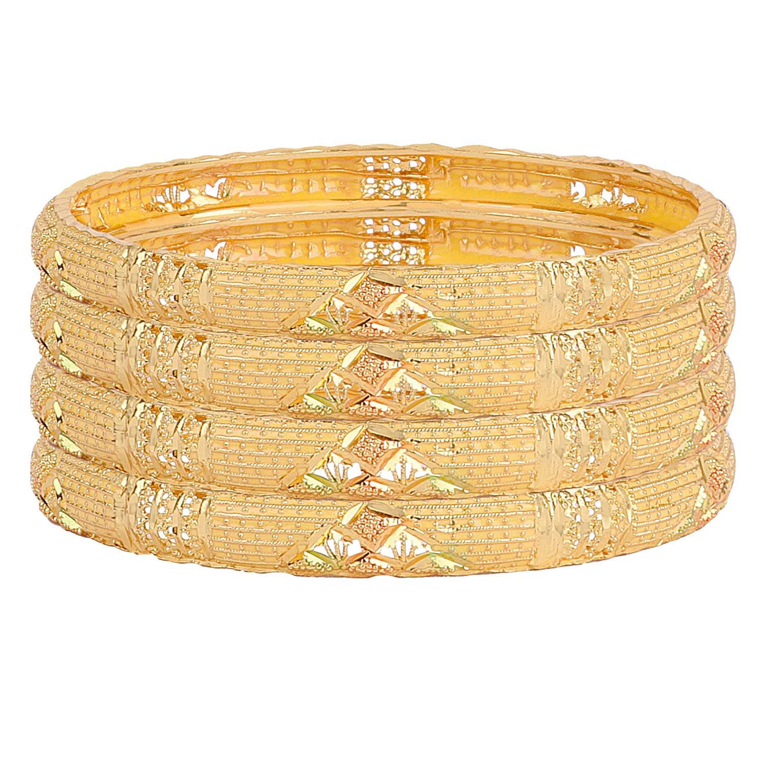 Shining Diva Fashion Set of 4 Latest Traditional Stylish Gold Plated Bangles for Women (Golden) (11783b_2.4) (B09BZ64TBN) Amazon Price History, Amazon Price Tracker