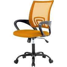 PayLessHere Office Computer Chair Ergonomic Cheap Desk Chair Adjustable Comfortable Mid Back Task Rolling Swivel with Lumbar Support for Home Office Pack of 1, Orange
