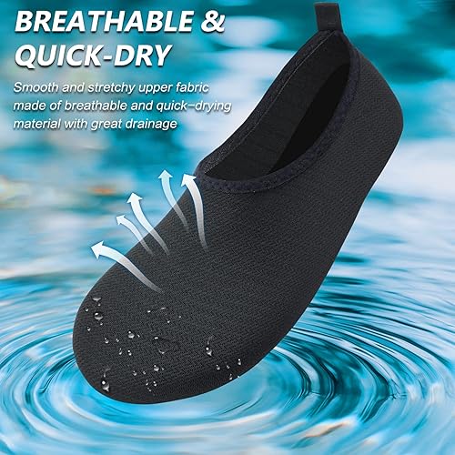 Vista 2 de Deevike Zapatos acuáticos para mujeres y hombres, calcetines acuáticos de secado rápido para playa, natación, surf, yoga, ejercicio