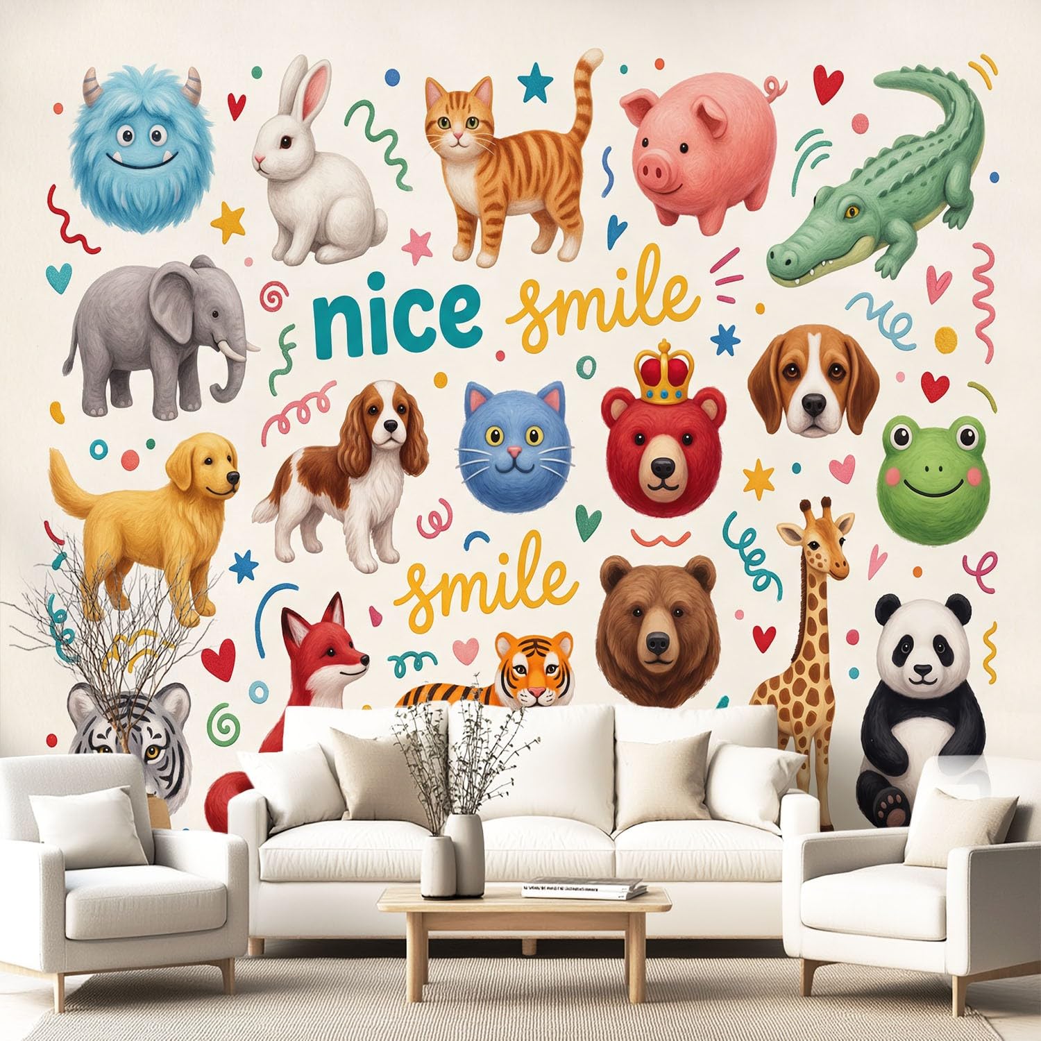 Papier peint panoramique anti-reflet lavable pour chambre enfant et décoration salon