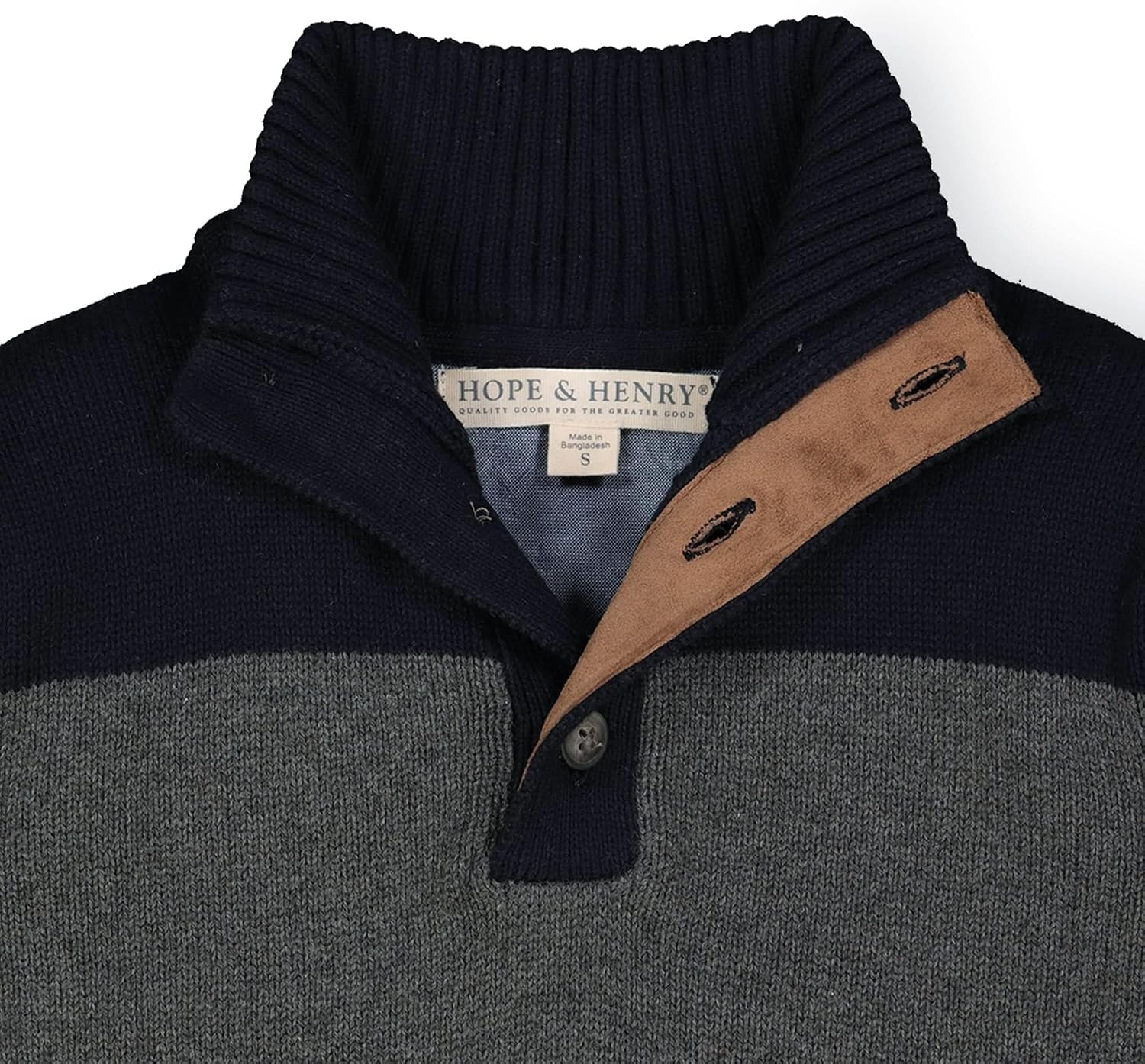 Hope & Henry Boys' Long Sleeve Mock Neck Sweater