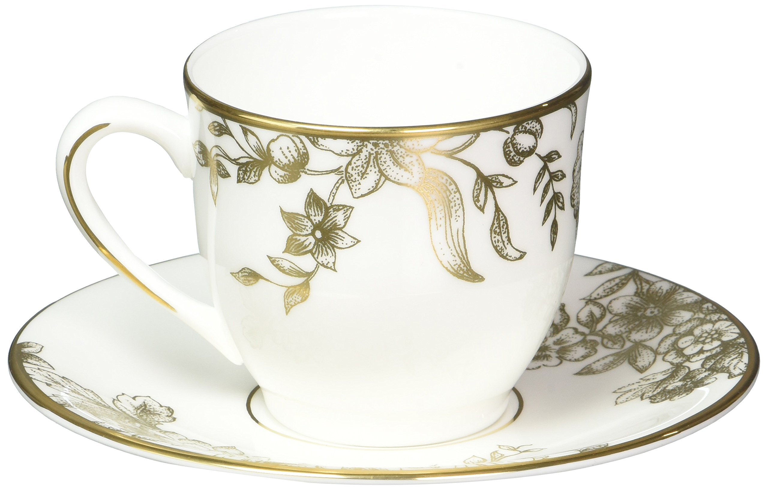 Lenox Marchesa Gilded Forest Espresso Cup And Saucer White