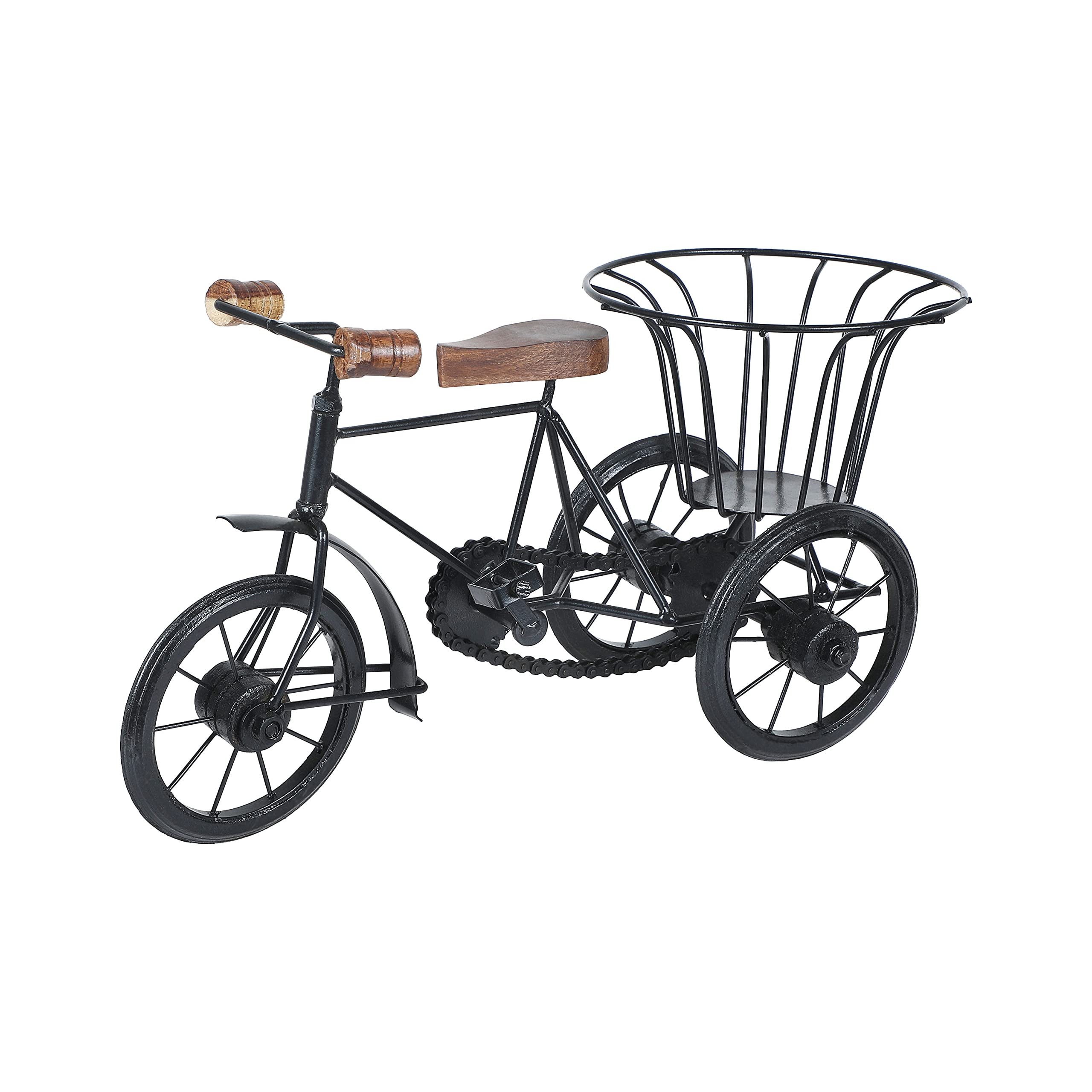 Terosa Retro Décor II Cycle Vas II Bicycle Flower Basket Gift II Antique Showpiece II Miniature Bicycle -14x7.5x5.5in