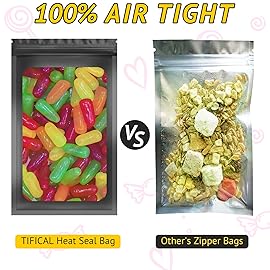 TIFICAL 50 PCS Smell Proof Bag, Holographic Bag Packaging Baggies for Small Business, Foil Freshies Bags for Food Storage, Resealable Bags for Eyelash, Jewelry, Lip Gloss