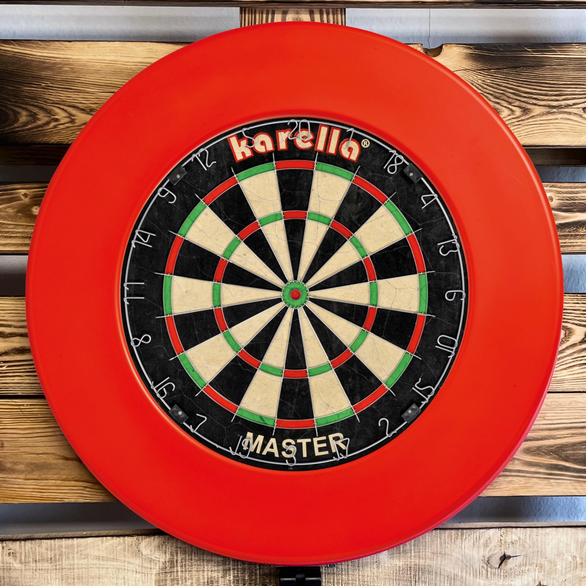 Karella 8076.03 Cible de fléchettes Surround/Anneau en PU Rouge