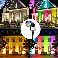 Vista 5 de Foco que cambia de color con temporizador, luces LED IP65 que cambian de color, luces LED IP65 impermeables para exteriores, soporte de metal