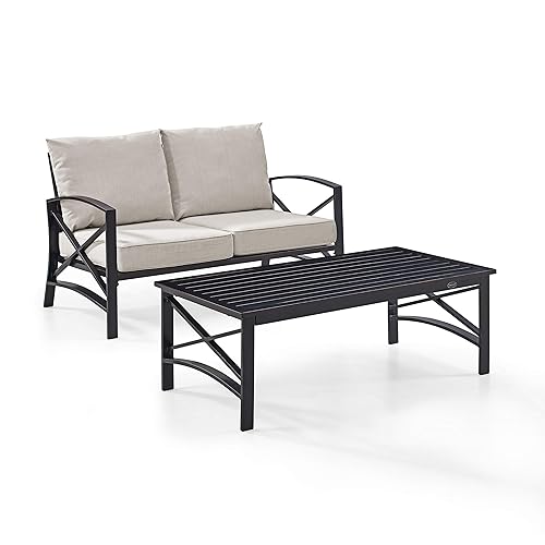 Furniture Kaplan 2-Piece Outdoor Coffee Table and Loveseat Patio Furniture