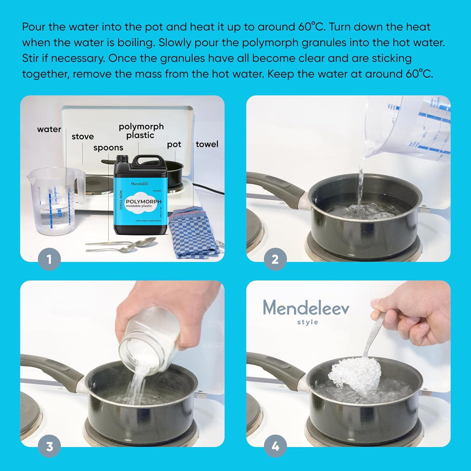 2 LBS Polymorph Moldable Plastic Beads Melting Pellets