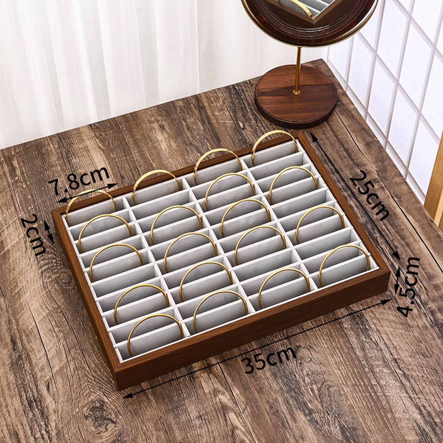 Bandeja organizadora para anillos pendientes, bandejas exhibir joyas hogar | Caja expositora de gran capacidad para niñas y mujeres, soporte para pulsera para feria en el hogar