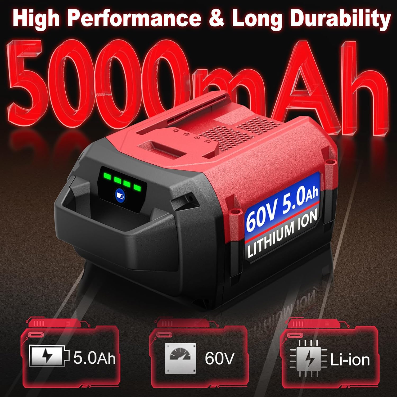 EOTTK Replacement for Toro 60V Battery 5.0Ah Compatible with Toro 60 Volt Flex-Force Max Lithium Ion Battery L108 88650