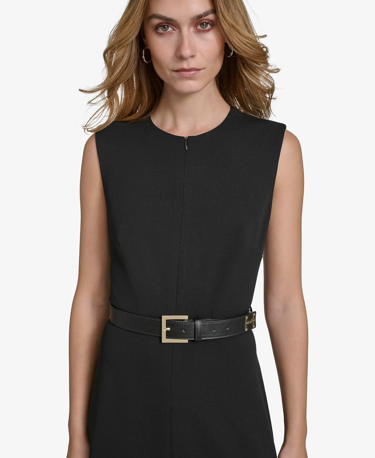 Halston Womens Sleeveless Zipper Neck Detail Knee Length Dress - Image 5