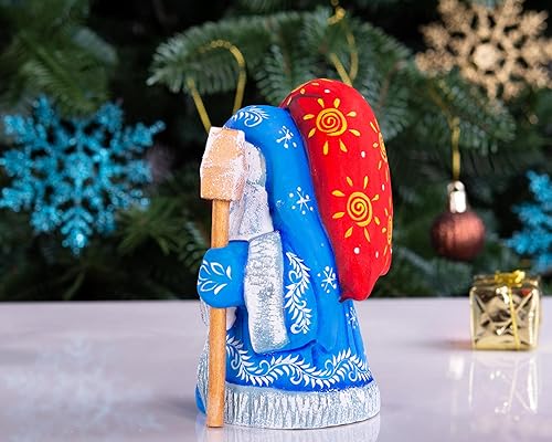 Miniatura 4 de Figura de Papá Noel tallada a mano de madera - Decoración navideña hecha a mano para el hogar - Talla de madera maciza - Hecho en Ucrania