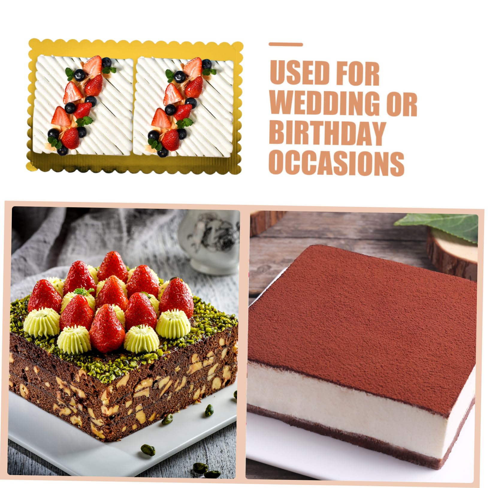 Cabilock 20pièces à Gâteaux Rectangulaires Carton Ondulé Base De Gâteau pour Gâteaux Feuille Support De Pâtisserie Jetable
