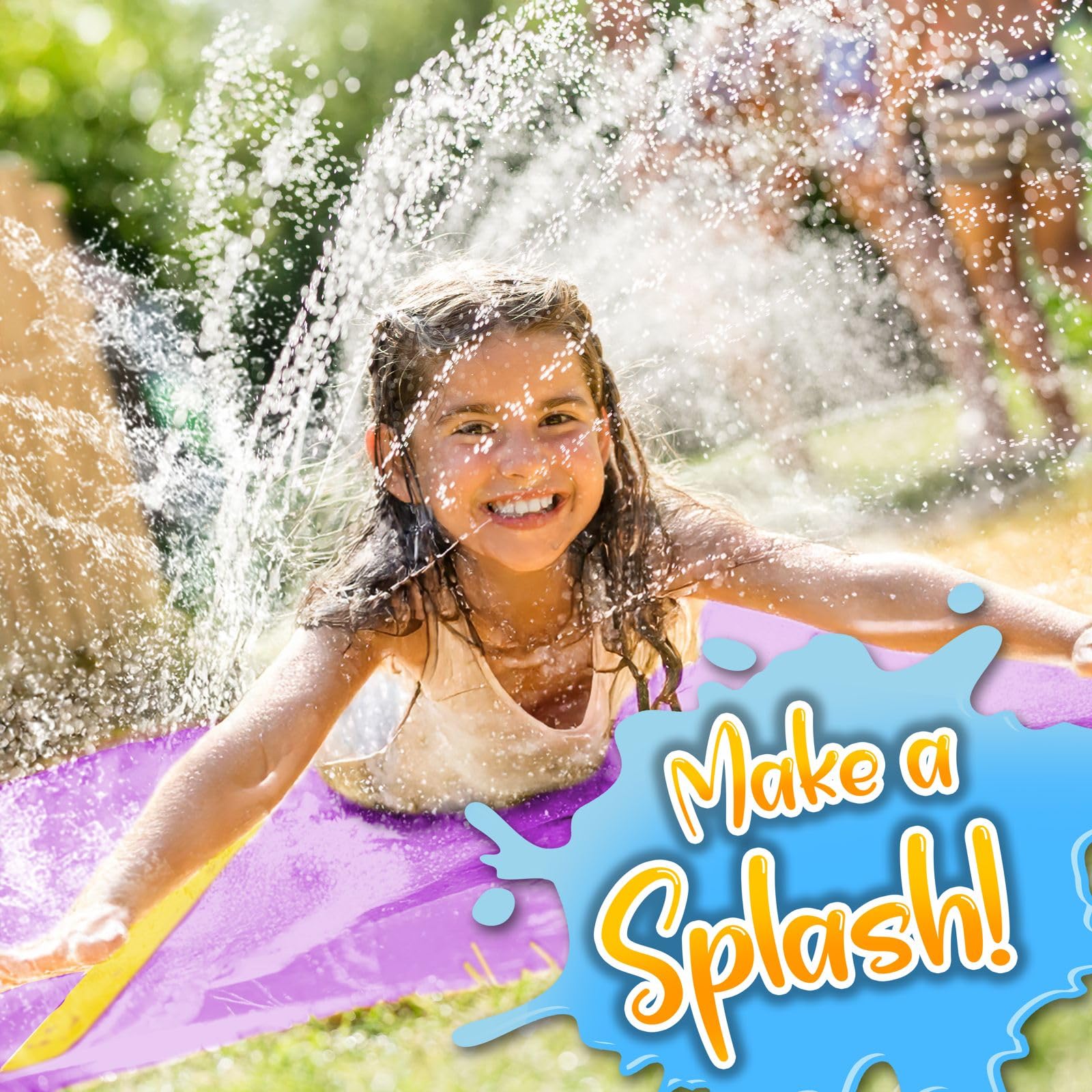 18 x 5 pies, toboganes de agua para niños, tobogán acuático para niños en el patio trasero, juguetes acuáticos de verano divertidos al aire libre, actividades acuáticas para niños y adultos 2