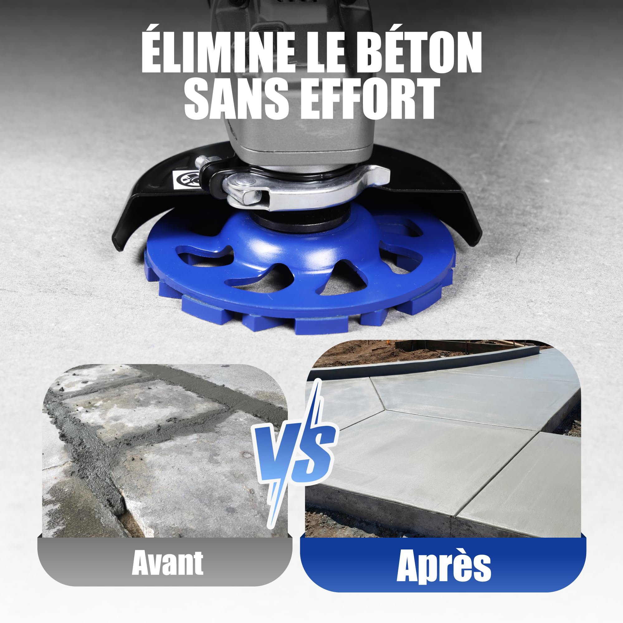 WORKPRO Meule Diamant Béton 125 mm 16 Segments, Disque de Meulage pour Pierre Granit, Épaisseur 6 mm, Faible Vibration, Compatible Meuleuse d’Angle