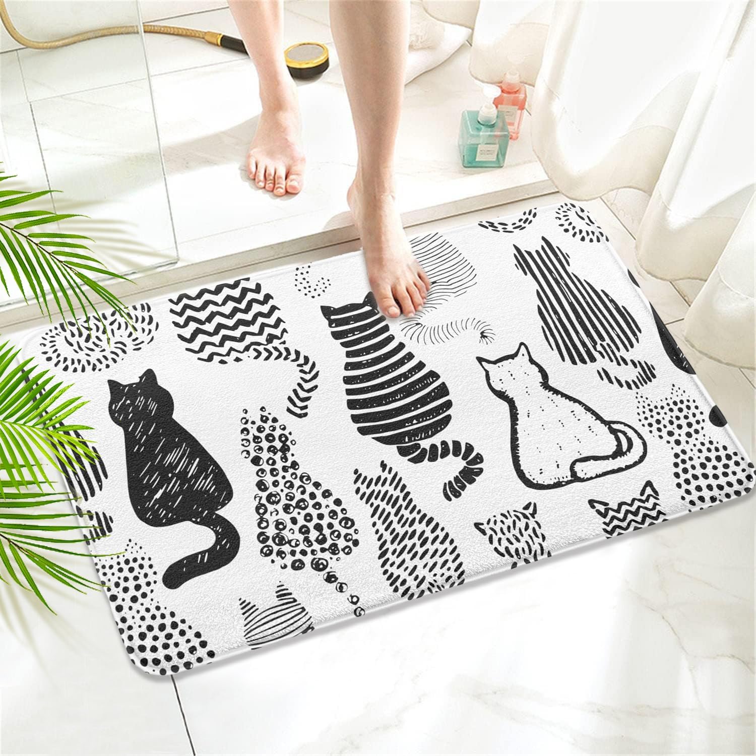 Cat Bath Mat Rug,Cat Imitation Cashmere Bath Mat RugRubber