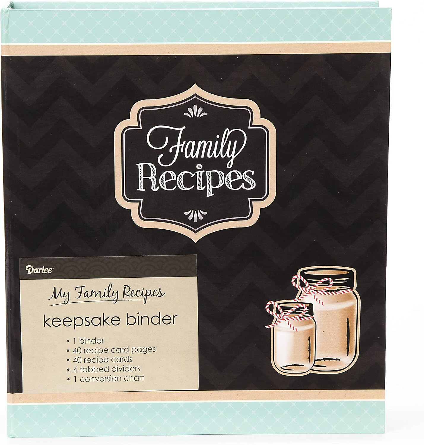 Darice DAR1219.558 Recipe Binder Teal & Kraft
