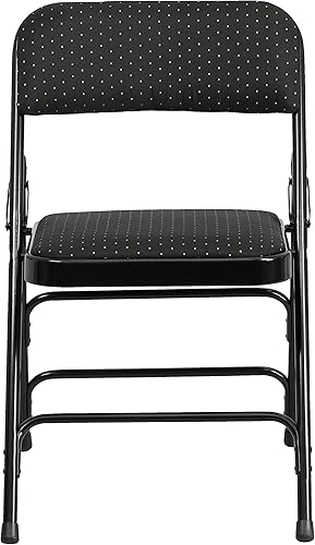 Miniatura 22 de Flash Furniture serie Hércules silla plegable en dos, triple refuerzo curvo, color borgoña gris - 4 unidades, Tela Patrón negro.,Estampado Borgoña