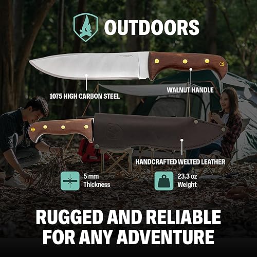 Miniatura 3 de Condor Tool & Knife, Moonshiner, hoja de 9 pulgadas, mango de madera con funda