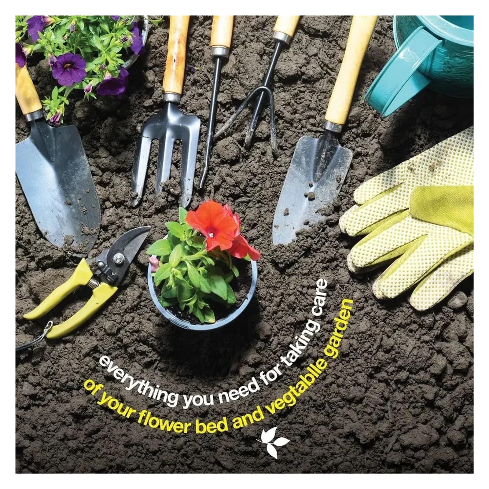 Juego Completo de Herramientas jardín 10 Piezas, Kit jardinería