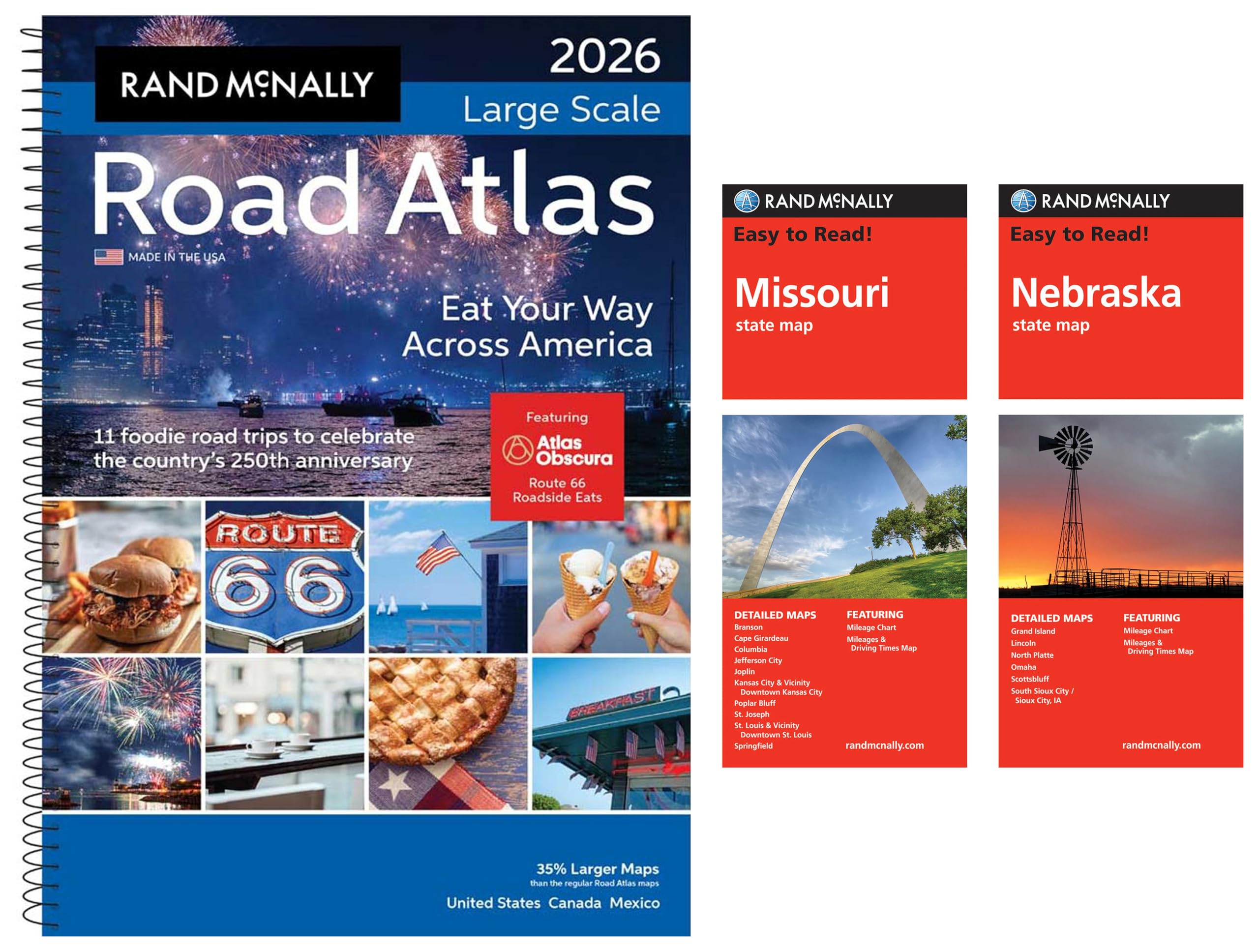 2026 Large Scale Road Atlas with Easy to Read Missouri & Nebraska State Maps