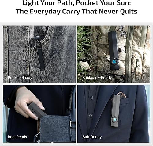 Miniatura 7 de OLIGHT ArkPro EDC - Linterna plana recargable con haz verde, LED UV y blanco, 1500 lúmenes USB-C bolsillo linterna de campamento, reflector para