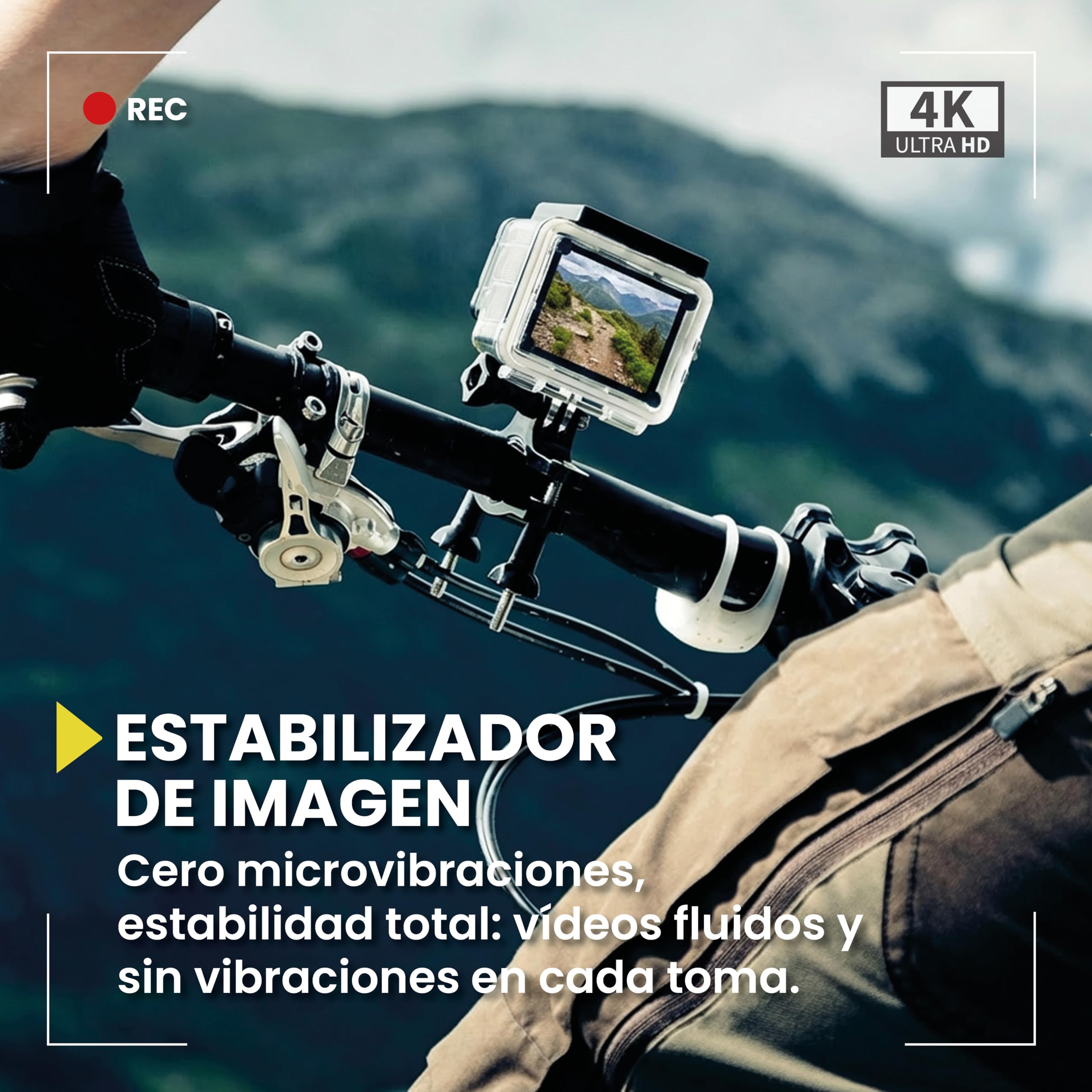 Midland - Action Cam H5 Pro, Cámara Acción Deportiva Ultra HD con Wi-Fi, Time Lapse, Gran Ángulo 140°, Pantalla LCD - Dash Cam Coche con Grabación en Bucle, Cámara Acuática con Estuche Impermeable 30m