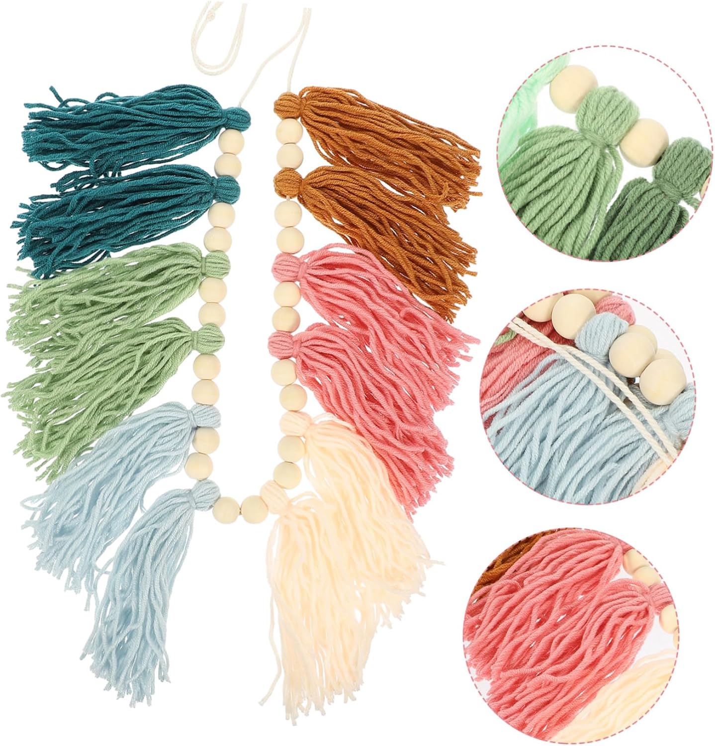IMIKEYA 4pcs Decorative Hand-Woven Tassel Beads Wall Pendant for Home Decor Elegant Indoor Hanging Decoration for Photography and Unique Interior Style