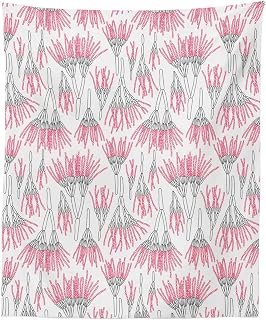 Ambesonne Abstract Tapestry, Image of Repeated Penicilliums on Plain Backdrop World of Microorganisms, Fabric Wall Hanging Decor for Bedroom Living Room Dorm, 23" X 28", White and Dark Pink