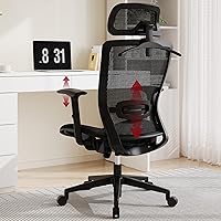 Vista 1 de SANODESK OS3 - Silla de oficina ejecutiva grande y alta, silla de computadora de malla ajustable en altura con reposacabezas ajustable y soporte