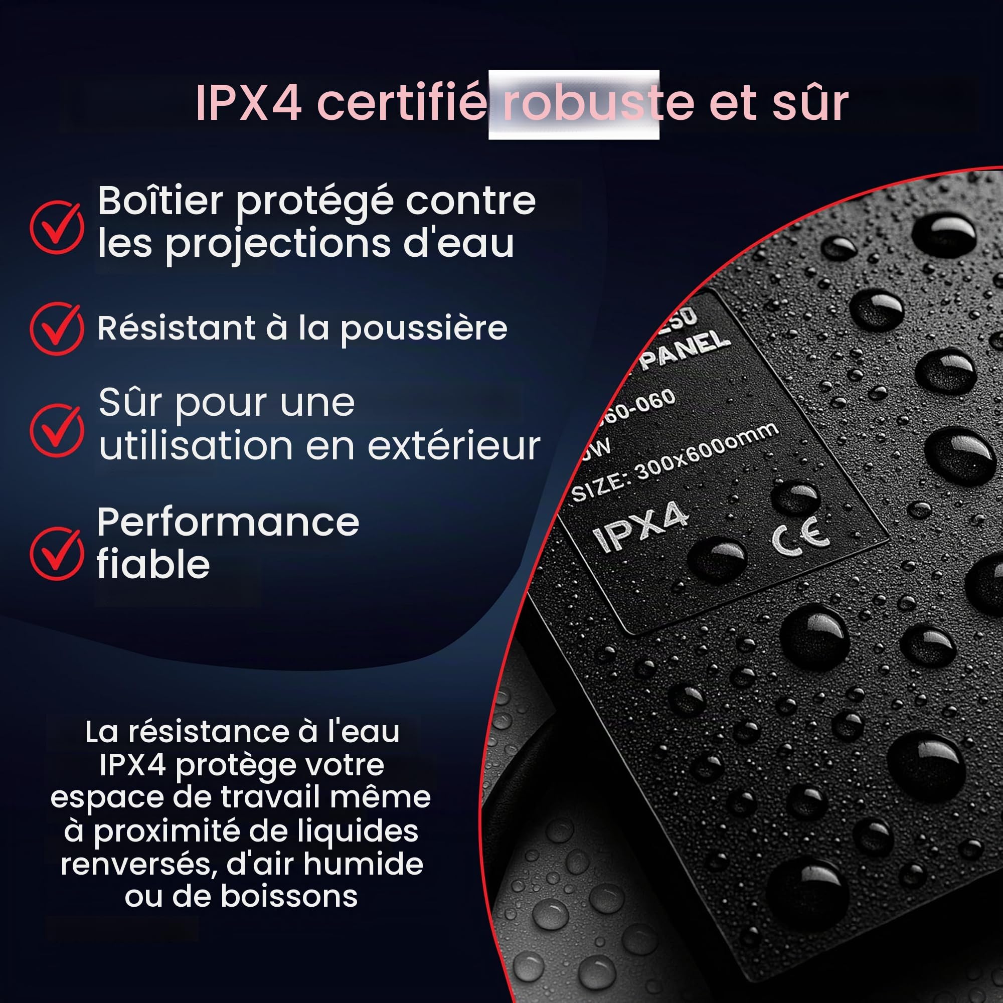 Chauffage de table à infrarouge, panneau de fibres autocollant, 150 W, avec pente - Chauffage de bureau efficace - Technologie infrarouge au carbone