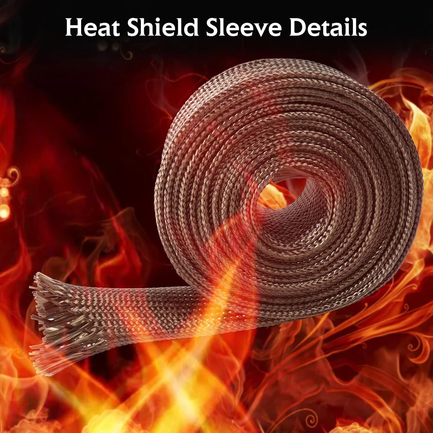 Automotive Wire Hose Heat Shield Sleeve Roll Heat Protection Spark Plug Wire Cover Prevent Vapor Lock for Car&Auto Wire Loom Brake Cable (1'' - 15ft)