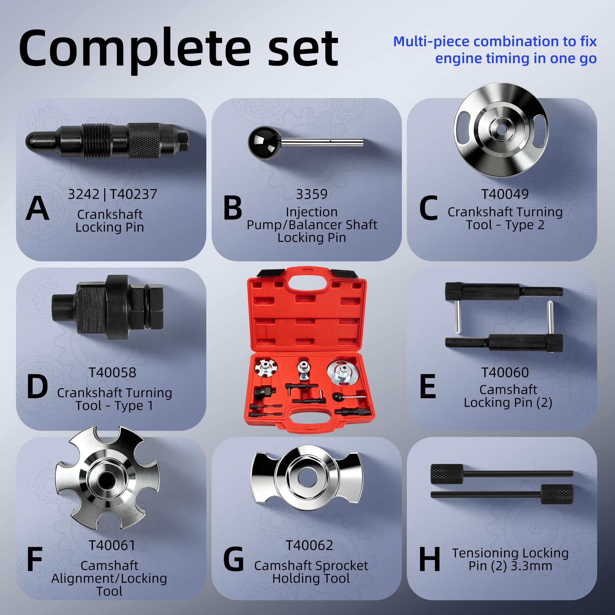 Outil de Calage du Moteur Adapté pour VW Audi VAG 2.7 3.0 TDI, Kit d’outils de Calage Diesel Outil de Verrouillage de la Courroie de Distribution Outil de Chaîne de Distribution
