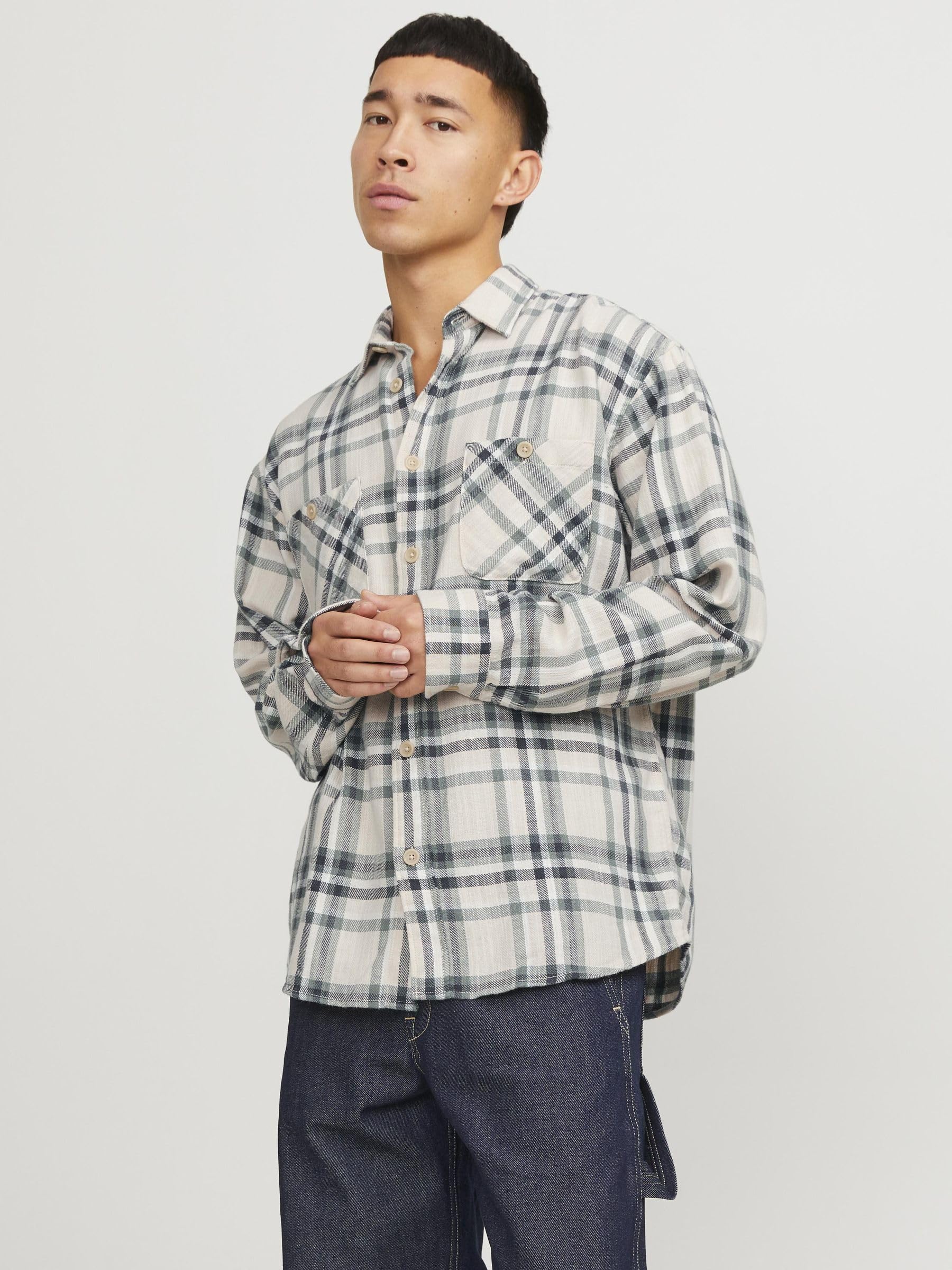 JACK & JONES Jjemichael Overshirt Ls Sn, Desert Sage, M