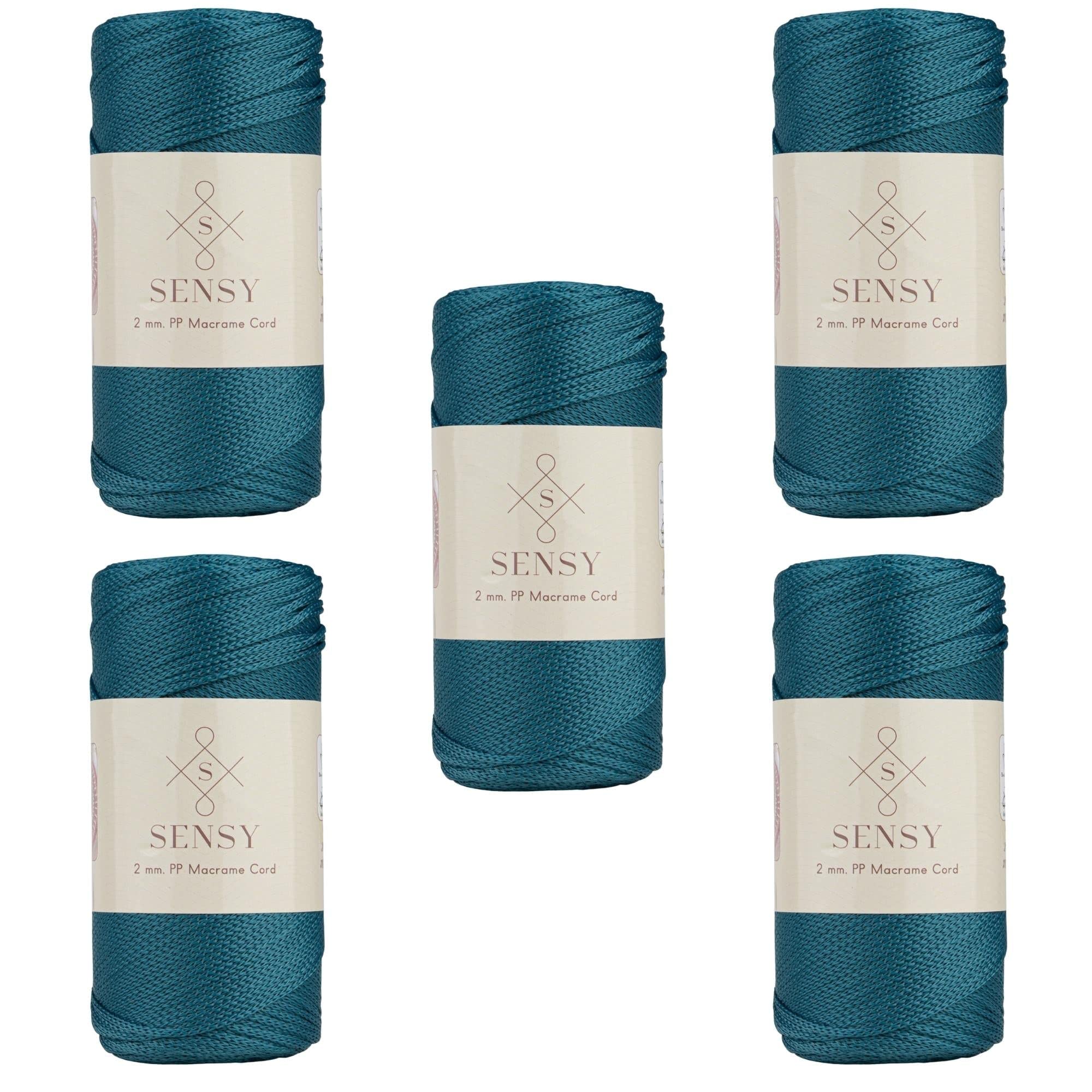 S Sensy Peacock 5 Skeins Of Sensy Premium 2Mm 251 Yards Polyester Rope 100% Polypropylene Cord Macrame Cord 2Mm Crochet Bag Cord Macrame Rope Crochet Thread Gift For Knitter (Peacock)