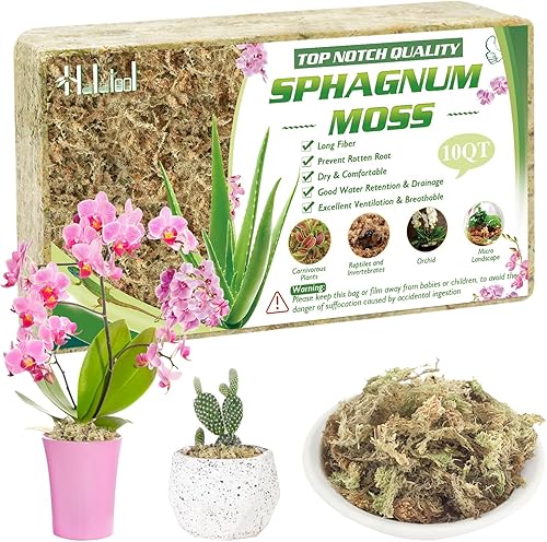 Miniatura 1 de Halatool Musgo esfagnum natural de 12 onzas para plantas, 10 cuartos de galón, turba de primera calidad, secado con musgo de fibra larga, musgo de