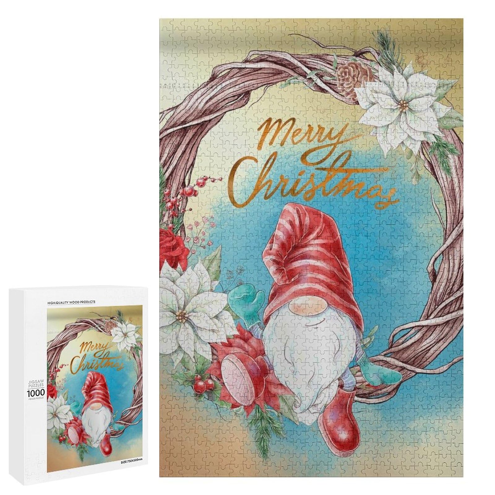 Jigsaw Puzzles for Adults Nisse Gnome 1000 Pieces Wooden Jigsaw Puzzle for Adults and Kids Educational Puzzle Decorations Gift