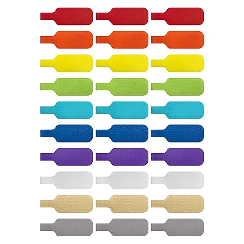 Wrap-It Storage - Cable Labels, Medium, Multi-Color (30-Pack) Write On Cord Tags for Wire Management and Identification - Medium - Assorted Colors