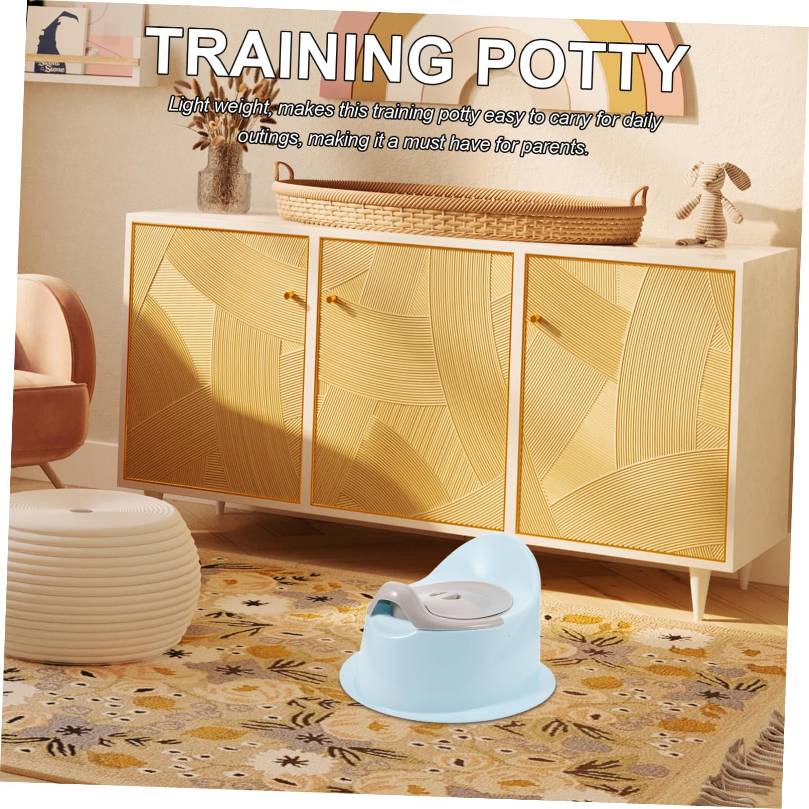 Asiento Ligero Multifunción Portátil de Niños Inodoro Sencillo Plástico Diseño y Adecuado para Baño Entrenamiento y Orinal de Viaje