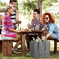 Vista 6 de Hillban Paquete de 30 bolsas de comestibles reutilizables a granel resistentes grandes bolsas de compras lavables plegables con asas